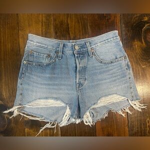 Levi's Blue Vintage Distressed Jean Shorts
